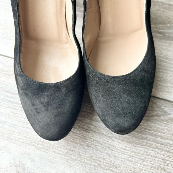 Leopard Black Suede Leather Block Heel Pumps Made in Italy - Picture 5 of 15